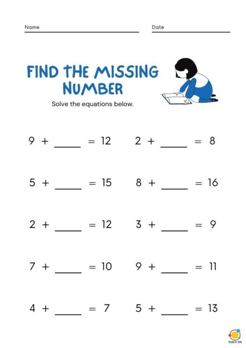 Missing Number Subtraction Practice Teach On